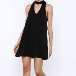 Women’s Black Frilly Flair Cutout Choker Detail Cocktail Dress Size Small